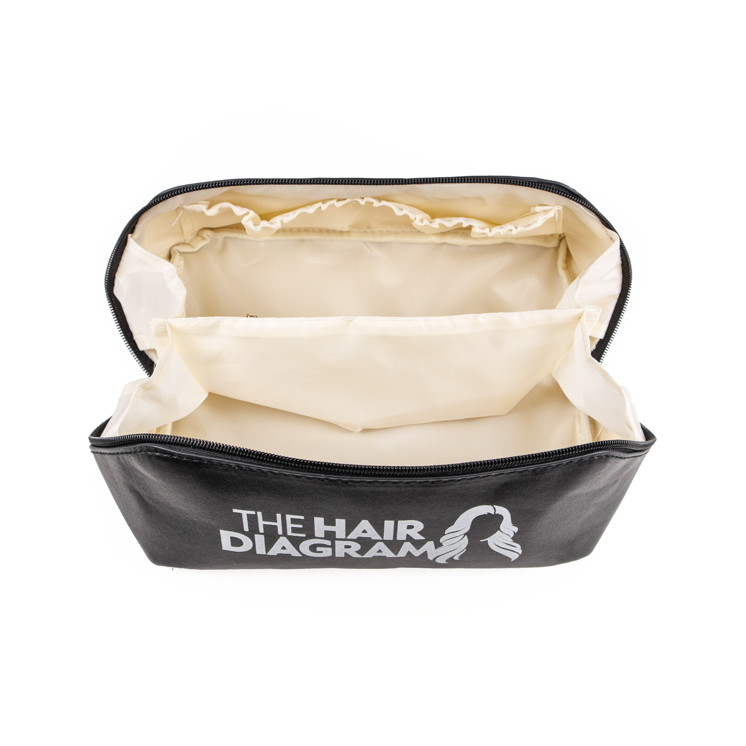 Makeup/Cosmetic Bag for Women - Durable Water-Resistant Travel Cosmetic Bag with Compartments, Spacious Makeup Organizer for Brushes & Skincare by The Hair Diagram