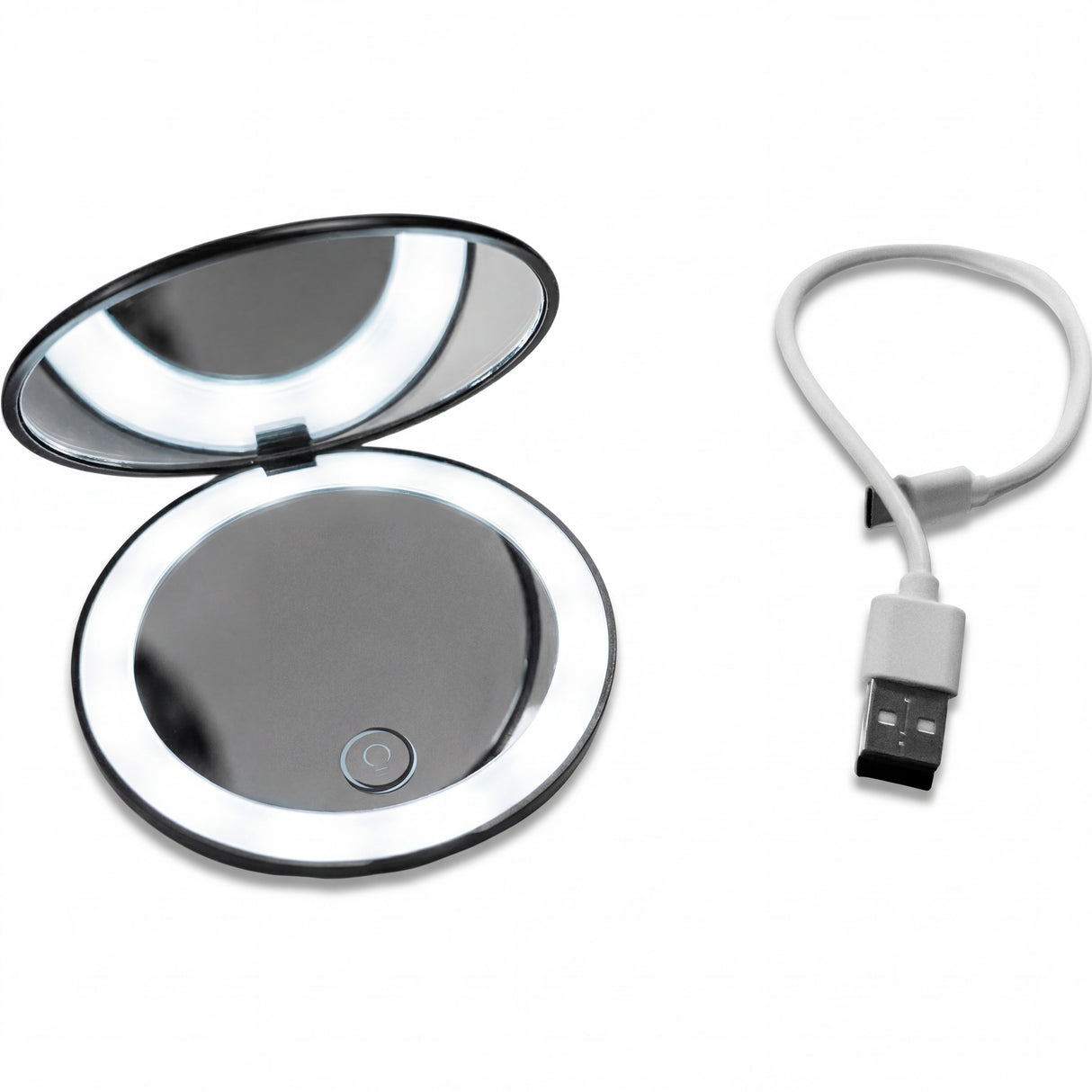 Compact LED Rechargeable Mirror for Lace Touch-Ups & Makeup By The Hair Diagram®