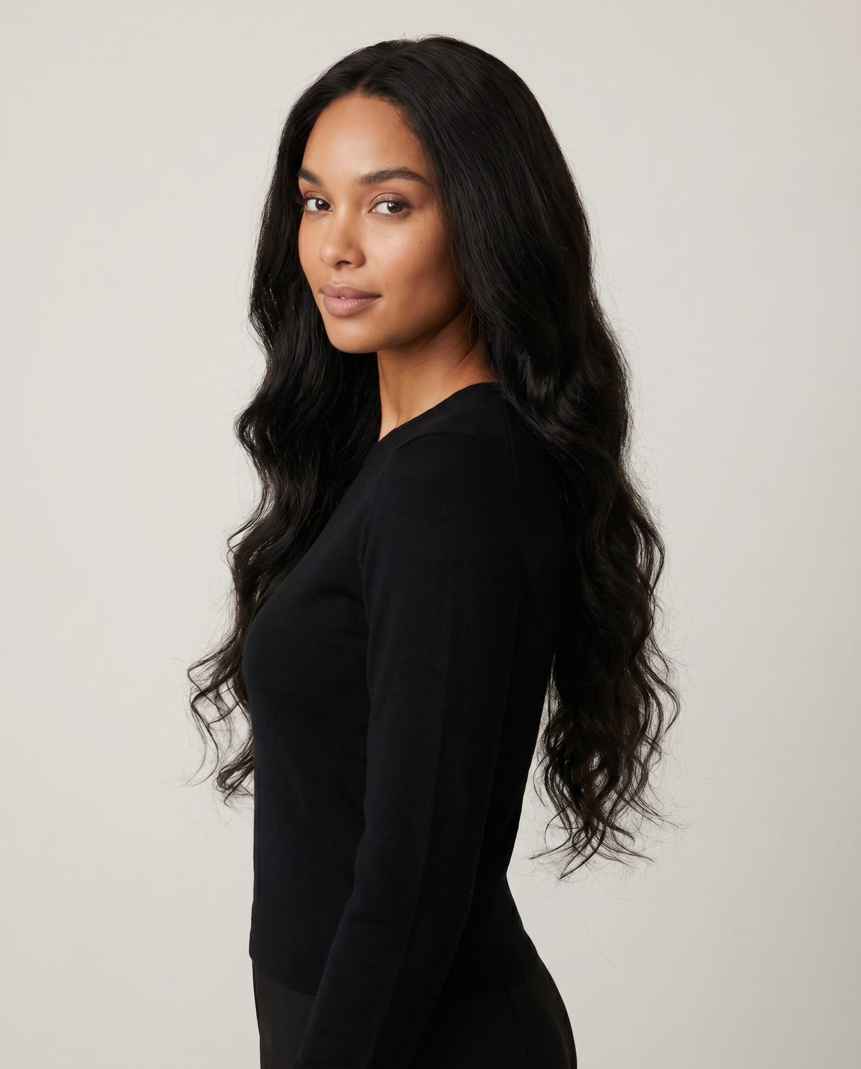 Natalie - 5x5 Invisible HD Lace Closure Wig - Glueless - Bodywave(BW) - Human Hair - Tiny Knots - Natural (1B)