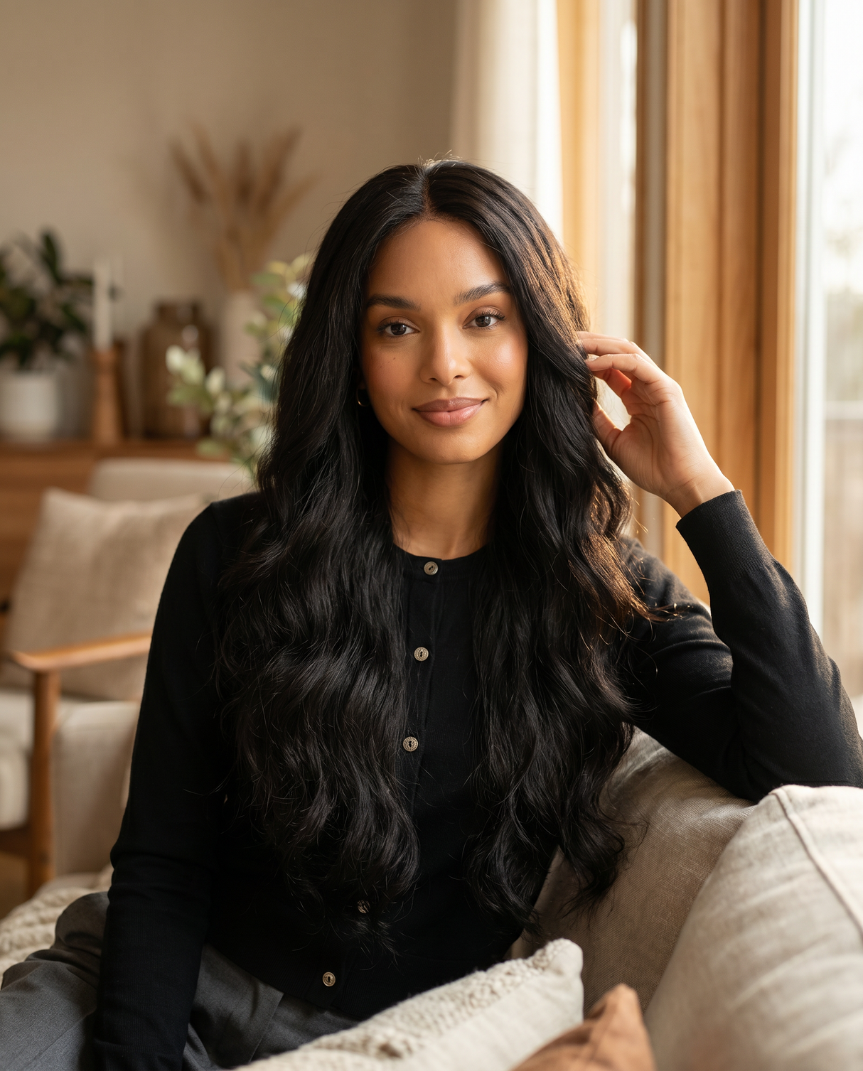 Natalie - 5x5 Invisible HD Lace Closure Wig - Glueless - Bodywave(BW) - Human Hair - Tiny Knots - Natural (1B)