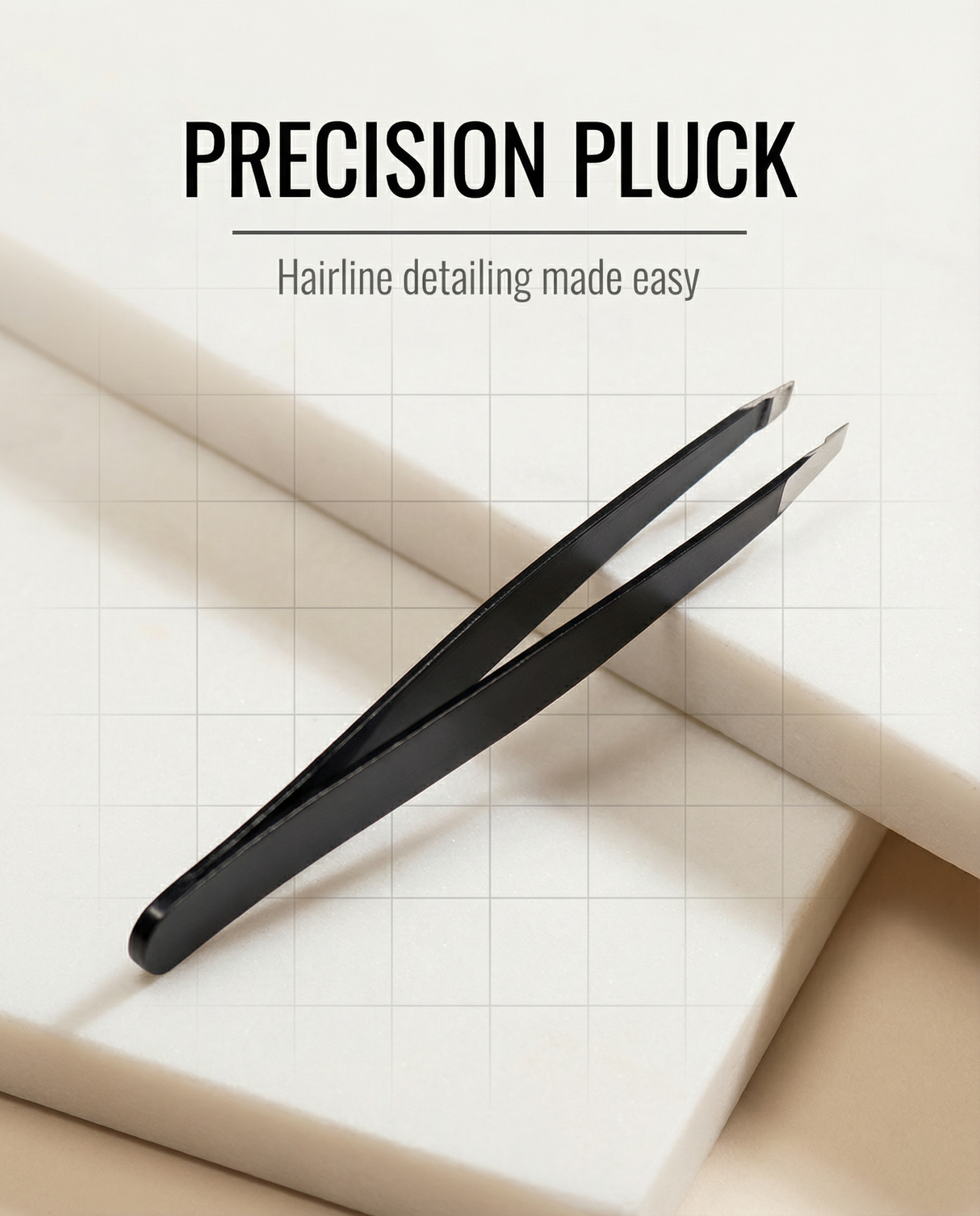 Bold Hold Lace Tweezers - Professional Stainless Steel Slant Tip for Wig Hairline Plucking - Precision Hair Removal Tweezers by The Hair Diagram