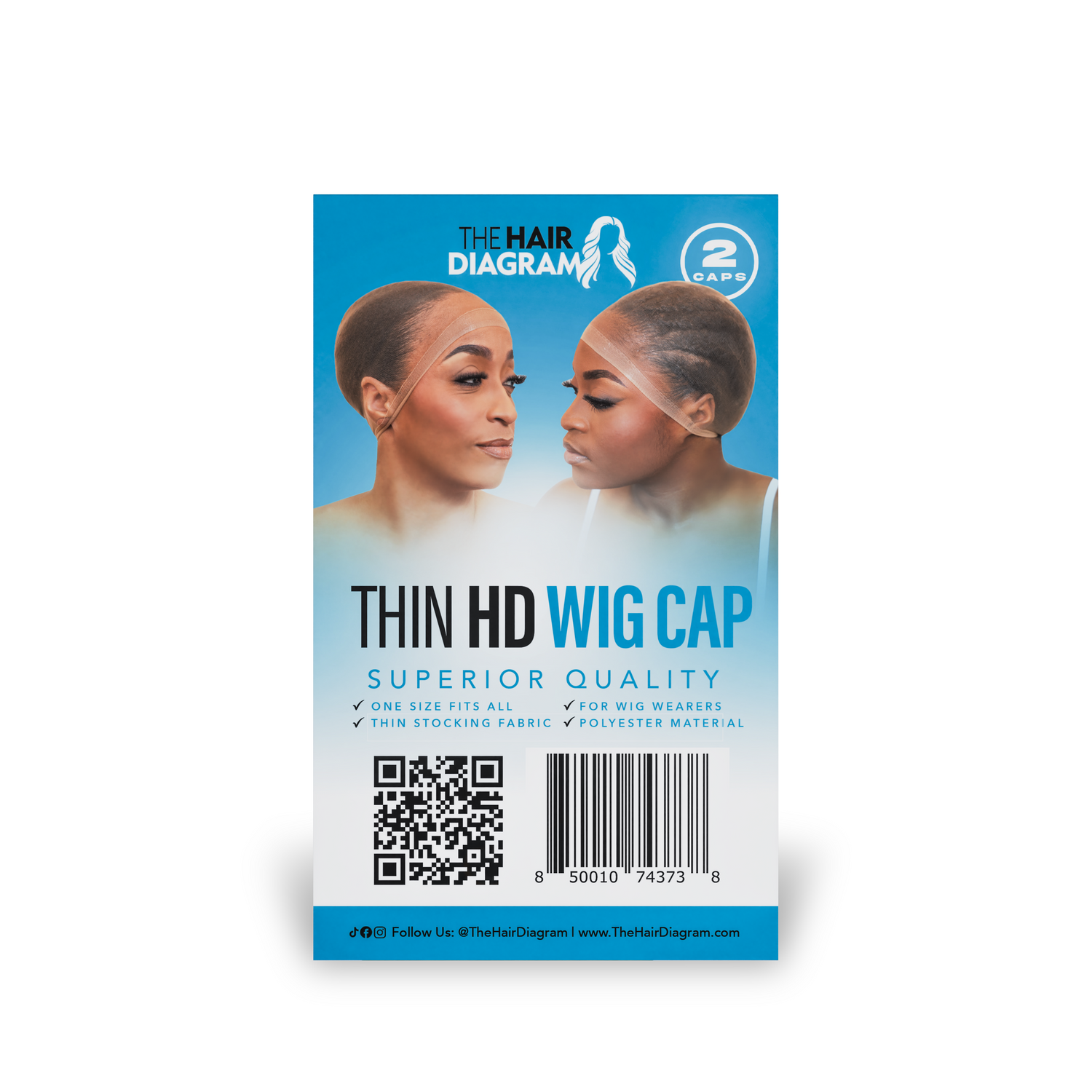 Ultra-Thin HD Wig Cap by The Hair Diagram for Wig Wearers Compatible with Bold Hold Products - Nude Wig Cap for Seamless Wig Application