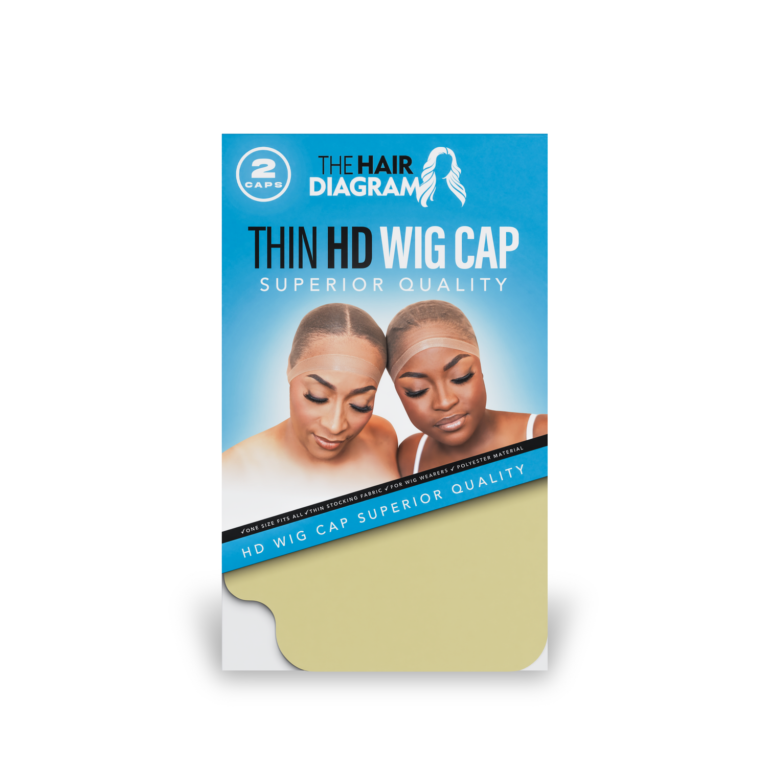 Ultra-Thin HD Wig Cap by The Hair Diagram for Wig Wearers Compatible with Bold Hold Products - Nude Wig Cap for Seamless Wig Application
