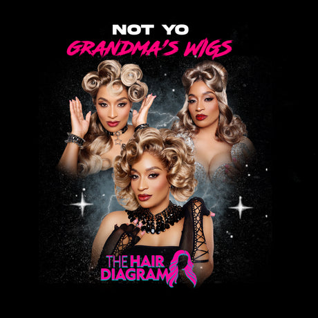 Graphic T Shirt - Not Your Grandma's Wigs- Black by The Hair Diagram
