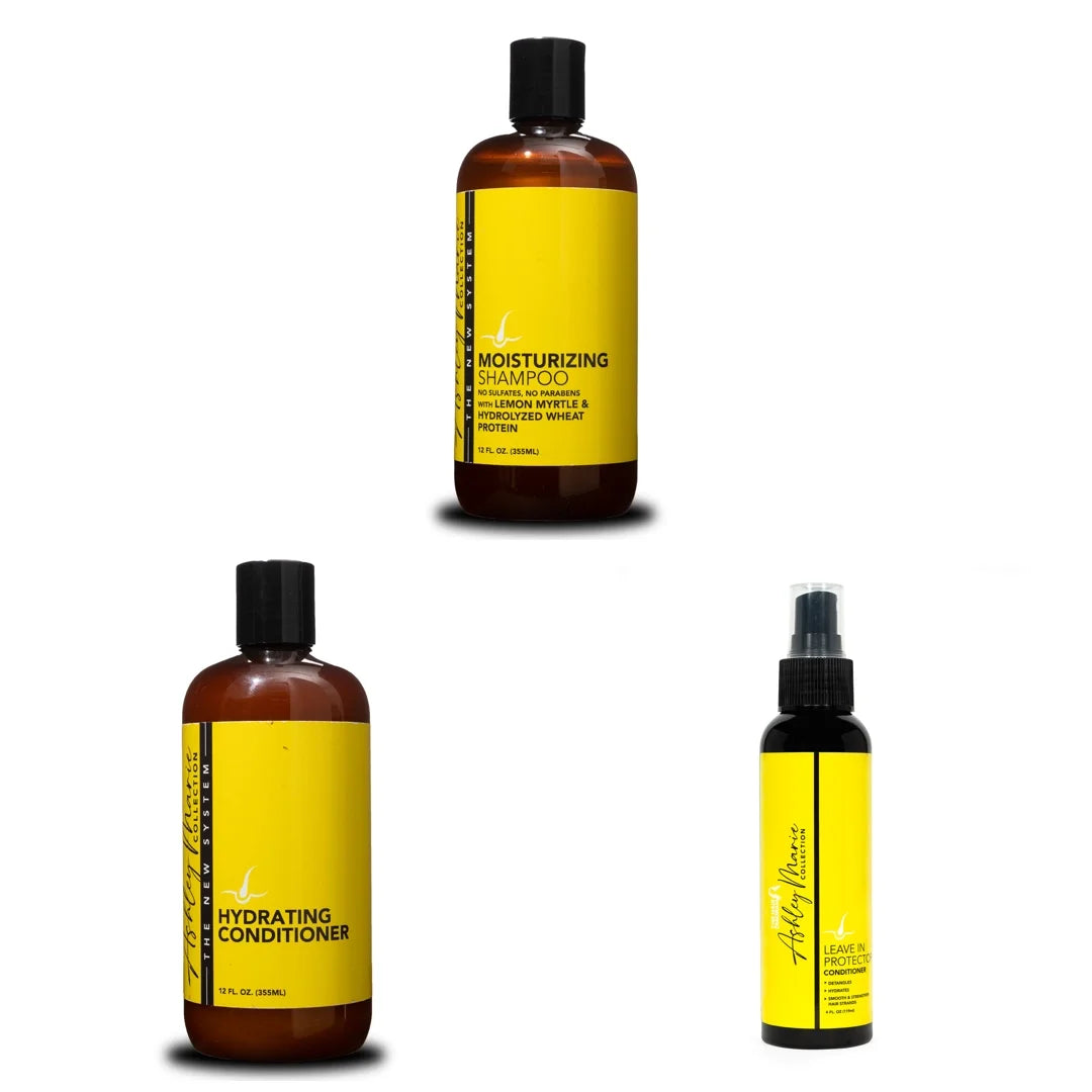 The Ashley Marie Complete Moisture Care System | Moisturizing Shampoo, Hydrating Conditioner & Leave-In Protector by The Hair Diagram
