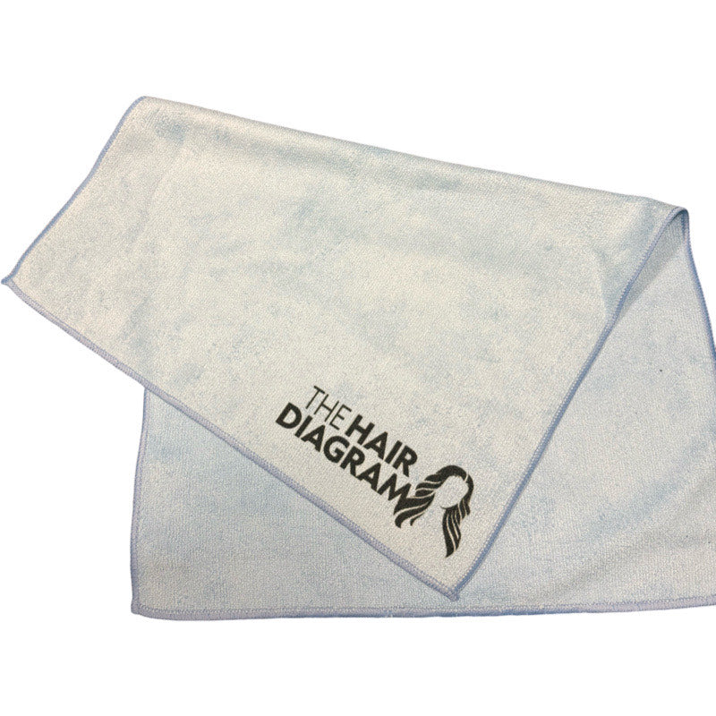 Microfiber Multi Use Towel - Hair Towel, Gym Towel, Cleaning Towel, Light Blue by The Hair Diagram - 16"x24" - 1 pc