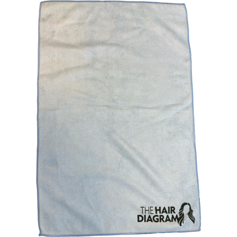 Microfiber Multi Use Towel - Hair Towel, Gym Towel, Cleaning Towel, Light Blue by The Hair Diagram - 16"x24" - 1 pc