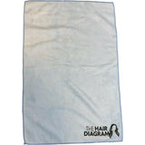 Microfiber Multi Use Towel - Hair Towel, Gym Towel, Cleaning Towel, Light Blue by The Hair Diagram - 16"x24" - 1 pc