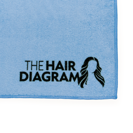 Microfiber Multi Use Towel - Hair Towel, Gym Towel, Cleaning Towel, Light Blue by The Hair Diagram - 16"x24" - 1 pc