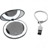 Compact LED Rechargeable Mirror for Lace Touch-Ups & Makeup  By The Hair Diagram®