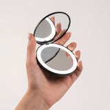 Compact LED Rechargeable Mirror for Lace Touch-Ups & Makeup  By The Hair Diagram®