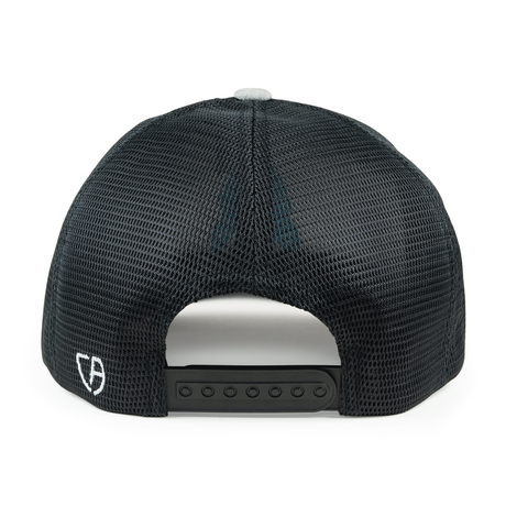 The Hair Diagram® Logo Trucker Hat – Heather Gray & Black