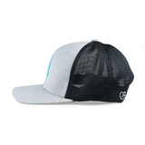 The Hair Diagram® Logo Trucker Hat – Heather Gray & Black