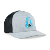 The Hair Diagram® Logo Trucker Hat – Heather Gray & Black