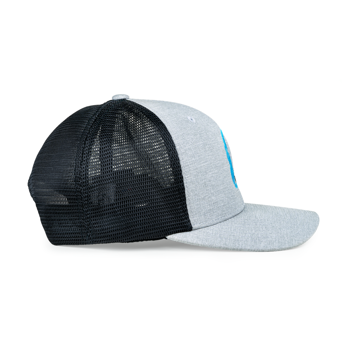 The Hair Diagram® Logo Trucker Hat – Heather Gray & Black