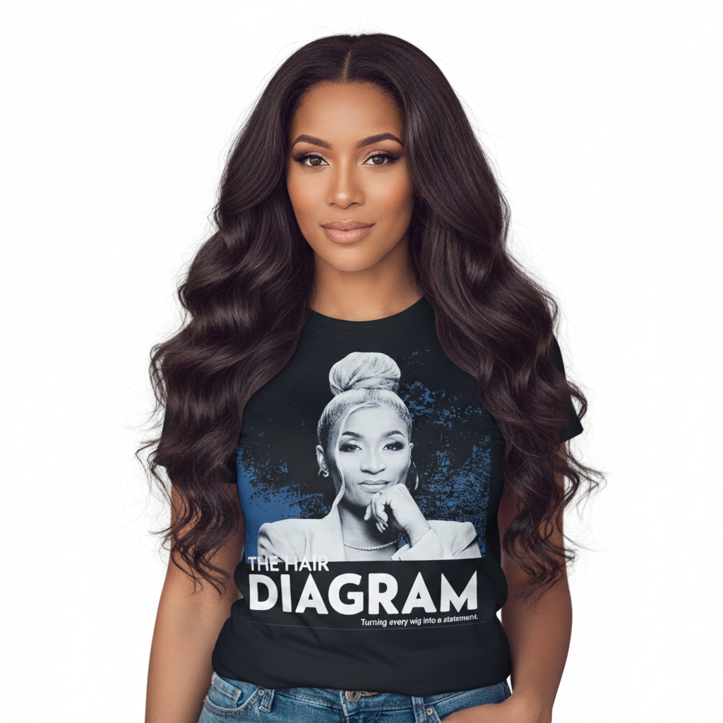 Graphic Tee - The Hair Diagram - Black - 100% Premium Cotton - Relaxed Fit