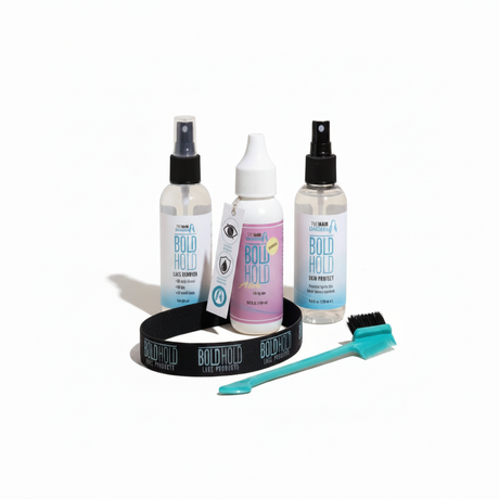The Hair Diagram Bold Hold Active Reloaded Lace Wig Install Kit | Active 1.3 oz, Skin Protect, Remover, Elastic Melt Band & 3-in-1 Spatula