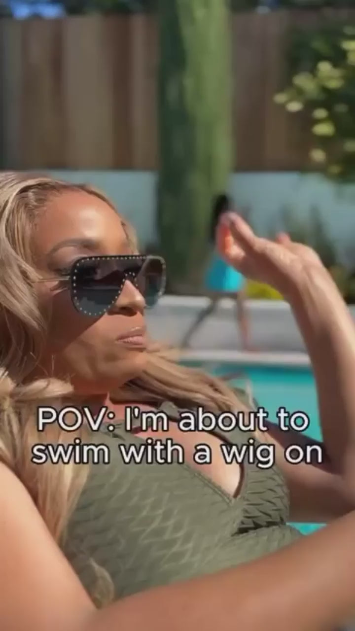 Summer is here!!! #boldholdstrengthvideo.  Would you swim in a wig? Please don’t forget that majority of our customers suffer from hairloss due to alopecia and cancer. Those that wear for fun we do have videos on maintenance if your wig gets wet on our youtube.  Me,,,,,,I’m taking mine off washing my hair and putting it back on. Since everyone may not be able to for what ever reason we do have the tools to guide you on my Youtube:! THEHAIRDIAGRAM ❤️