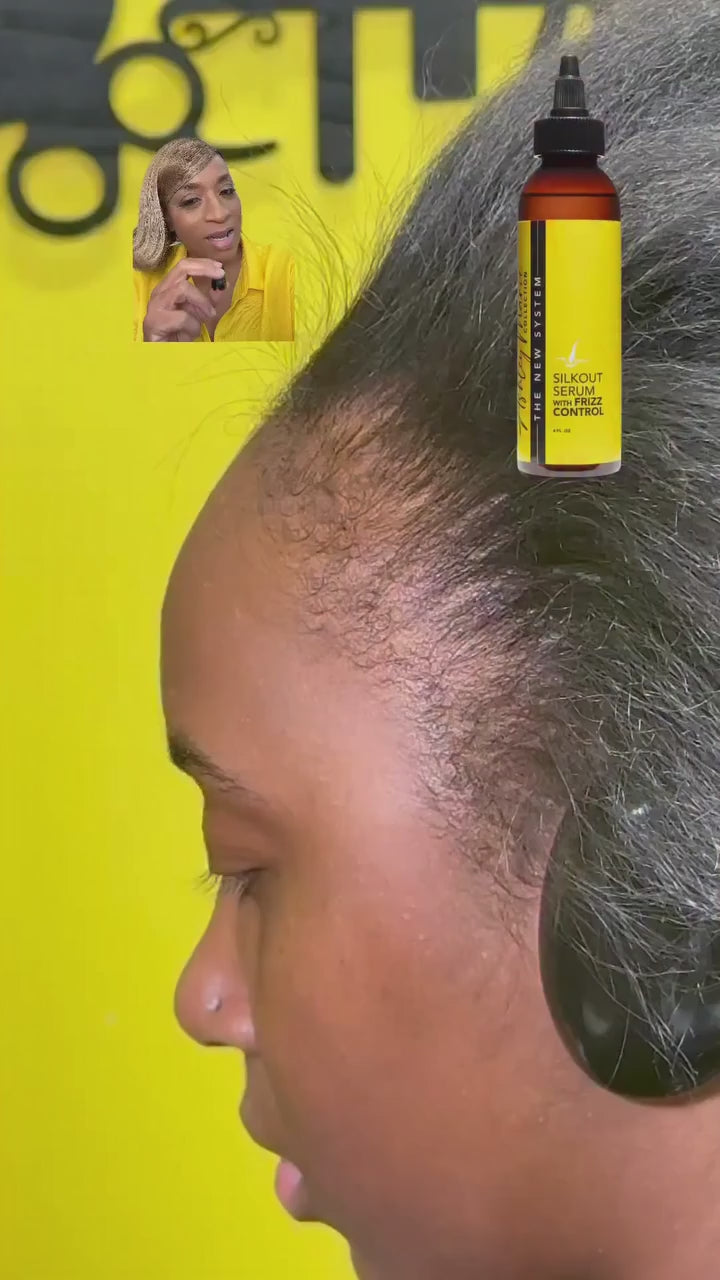 My dirty SECRET😩 Comment “SERUM” if you enjoyed this and I’ll share more❤️ SHE LAUGHED BECAUSE THE COMB WAS COLD…..ATTENTION THE  PRESSING COMB IS WARM DOING THE EDGES, It’s not scorching hot.. GET A 👉🏽CARBON🤏🏽COMB SO YALL  DONT BURN NOBODY, yall gone get me in trouble telling yall this stuff. Used @theashleymariecollection silk out serum can be used on real hair or extensions. Very light weight and adds shine, with heat protection

The Ashley Marie Collection Silkout Serum is almost entirely thermal s