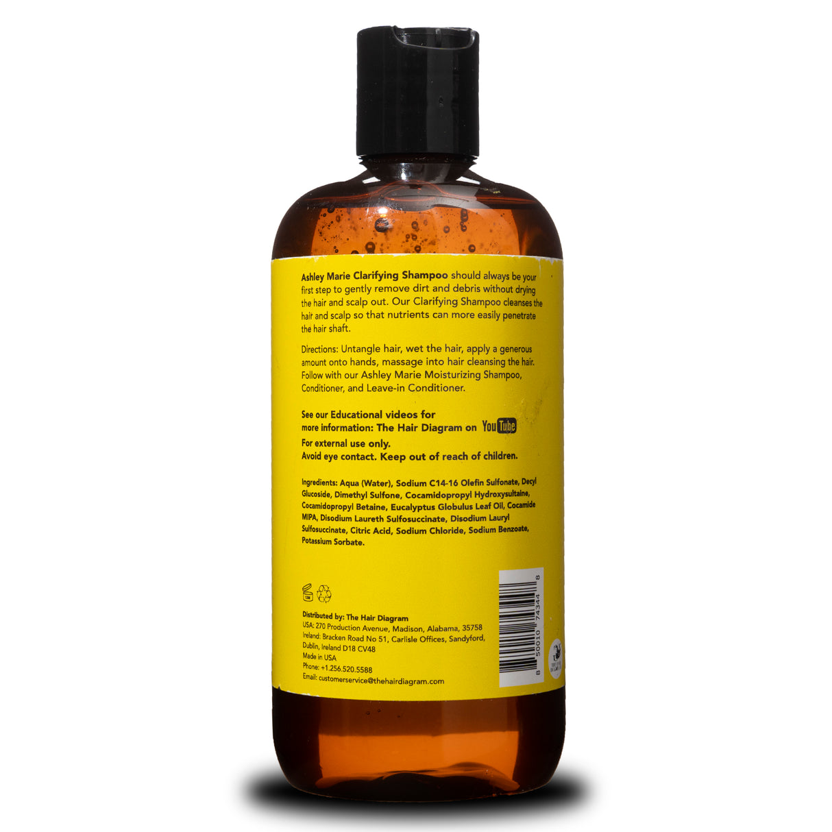 Clarifying Shampoo - Ashley Marie Collection -  No Sulfates No Parabens - The Hair Diagram 12oz