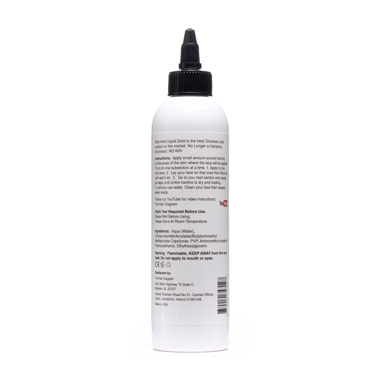 Bold Hold Liquid Gold - 8oz Large Bottle - Temporary Hold by The Hair Diagram